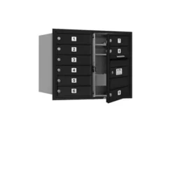 Mailboxes 3706D-09BFU Salsbury 6 Door High Recessed Mounted 4C Horizontal Mailbox with 9 Doors in Black with USPS Bccess - Front Loading - One-stop shop for professional tools and equipment.