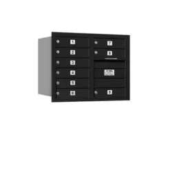 Mailboxes 3706D-09BRP Salsbury 6 Door High Recessed Mounted 4C Horizontal Mailbox with 9 Doors in Black with Private Bccess - Rear Loading - One-stop shop for professional tools and equipment.