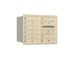 Mailboxes 3706D-10SRU Salsbury 6 Door High Recessed Mounted 4C Horizontal Mailbox with 10 Doors in Sandstone with USPS Sccess - Rear Loading - One-stop shop for professional tools and equipment.