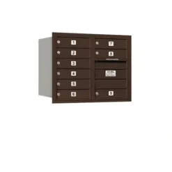 Mailboxes 3706D-09ZRU Salsbury 6 Door High Recessed Mounted 4C Horizontal Mailbox with 9 Doors in Bronze with USPS Zccess - Rear Loading - One-stop shop for professional tools and equipment.