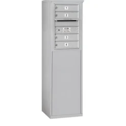 Mailboxes 3906S-04AFP Salsbury 6 Door High Free-Standing 4C Horizontal Mailbox with 4 Doors in Aluminum with Private Access - One-stop shop for professional tools and equipment.