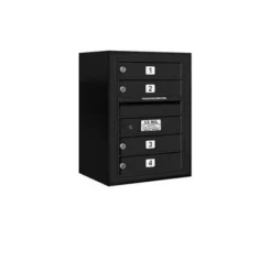 Mailboxes 3806S-04BFP Salsbury 6 Door High Surface Mounted 4C Horizontal Mailbox with 4 Doors in Black with Private Bccess - One-stop shop for professional tools and equipment.