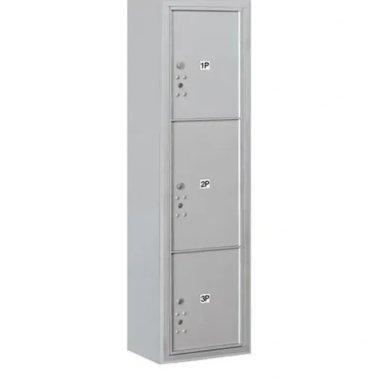 Mailboxes 3816S-3PAFU Salsbury Maximum Height Surface Mounted 4C Horizontal Parcel Locker with 3 Parcel Lockers in Aluminum with USPS Access - One-stop shop for professional tools and equipment.