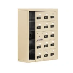 Mailboxes 19158-15SSC Salsbury Surface Mounted Cell Phone Locker with 15 S Doors (14 usable) in Sandstone - Resettable Combination Locks - One-stop shop for professional tools and equipment.