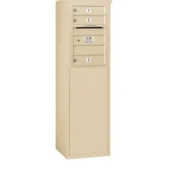 Mailboxes 3906S-04SFP Salsbury 6 Door High Free-Standing 4C Horizontal Mailbox with 4 Doors in Sandstone with Private Sccess - One-stop shop for professional tools and equipment.