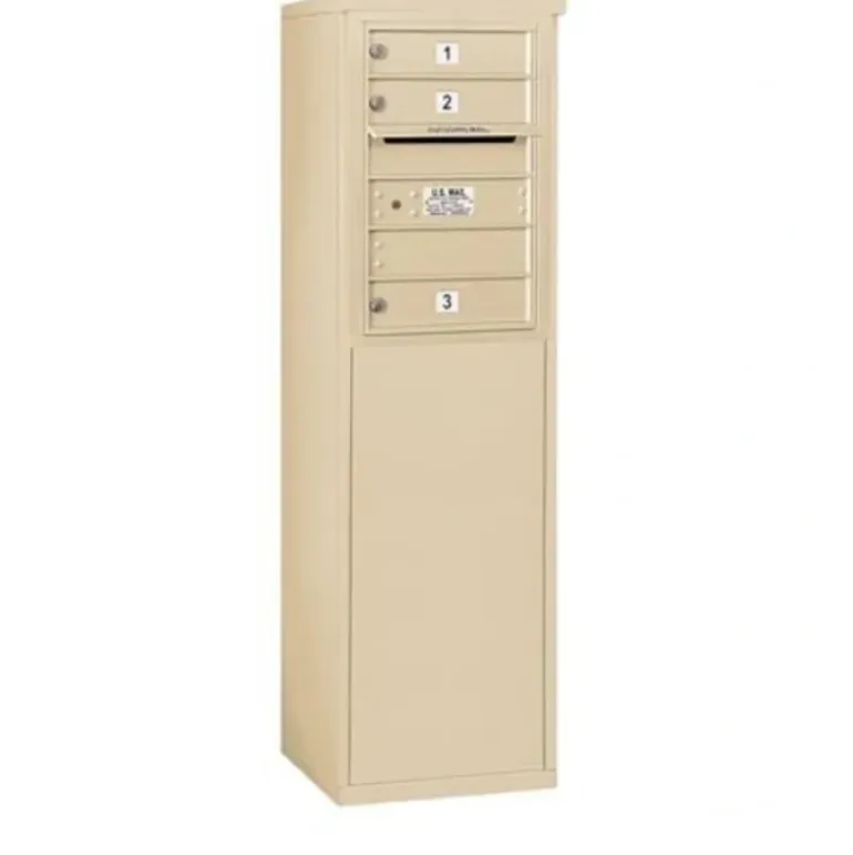 Mailboxes 3906S-04SFP Salsbury 6 Door High Free-Standing 4C Horizontal Mailbox with 4 Doors in Sandstone with Private Sccess - One-stop shop for professional tools and equipment.