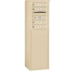 Mailboxes 3906S-04SFU Salsbury 6 Door High Free-Standing 4C Horizontal Mailbox with 4 Doors in Sandstone with USPS Sccess - One-stop shop for professional tools and equipment.