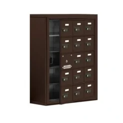 Mailboxes 19158-15ZSC Salsbury Surface Mounted Cell Phone Locker with 15 Z Doors (14 usable) in Bronze - Resettable Combination Locks - One-stop shop for professional tools and equipment.