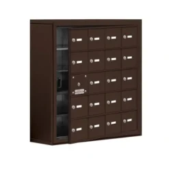 Mailboxes 19158-20ZSK Salsbury Surface Mounted Cell Phone Locker with 20 Z Doors (19 usable) in Bronze - Keyed Locks - One-stop shop for professional tools and equipment.