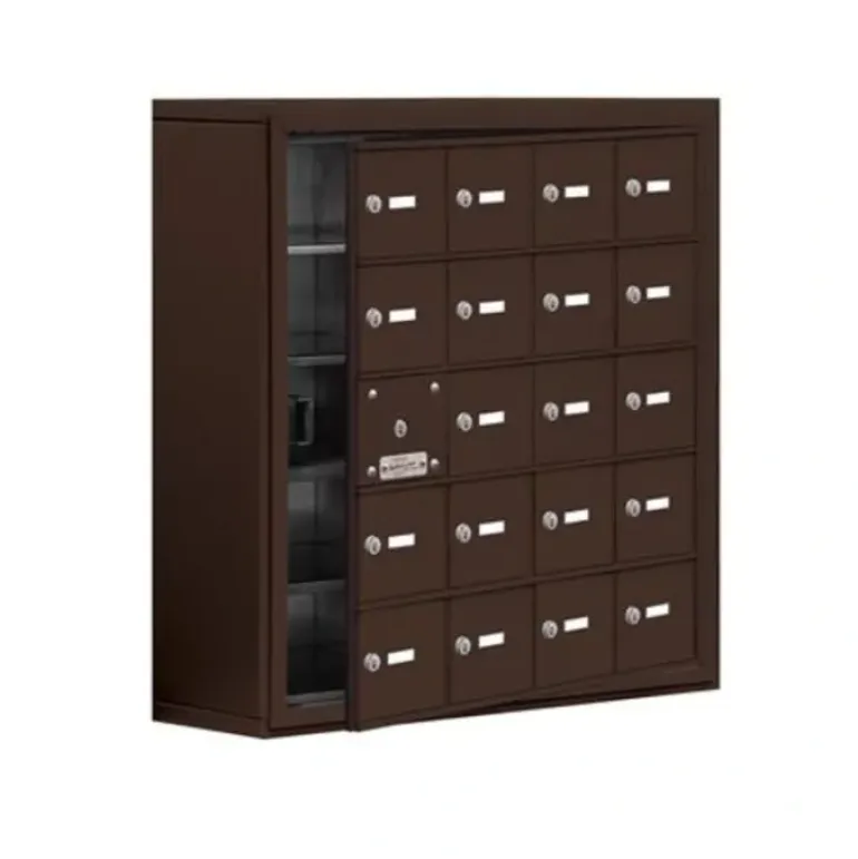 Mailboxes 19178-21ZSK Salsbury Surface Mounted Cell Phone Locker with 21 Z Doors (20 usable) in Bronze - Keyed Locks - One-stop shop for professional tools and equipment.