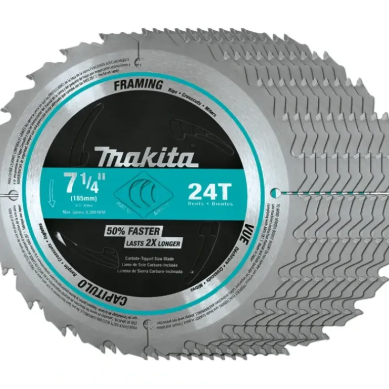 Makita A-94839-10 7‘1/4& 24T Carbide‘Tipped Circular Saw Blade, Framing, 10/pk - One-stop shop for professional tools and equipment.