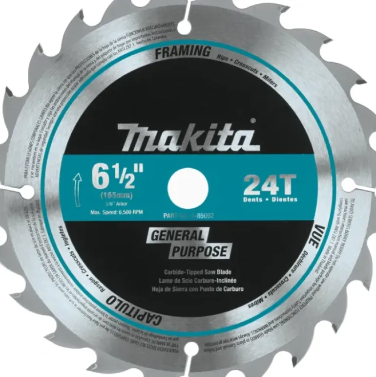 Makita A-85092 6‘1/2& 24T Carbide‘Tipped Circular Saw Blade, General Purpose - One-stop shop for professional tools and equipment.
