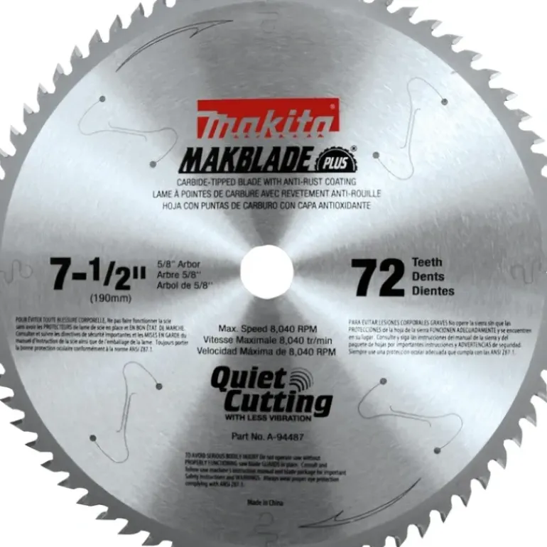 Makita A-94487 7‘1/2& 72T Carbide‘Tipped Miter Saw Blade - One-stop shop for professional tools and equipment.