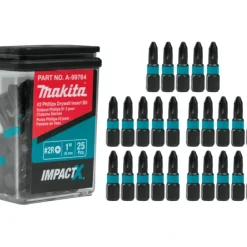 Makita A-99764 ImpactX, #2 Phillips Drywall 1³ Insert Bit, 25/pk - One-stop shop for professional tools and equipment.
