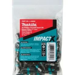 Makita A-98859 ImpactX, #2 Phillips Drywall 1³ Insert Bit, 50/pk, Bulk - One-stop shop for professional tools and equipment.