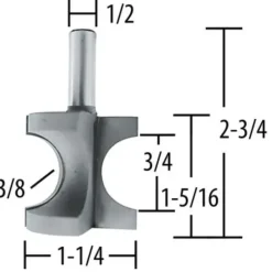 Makita 733295-A Router Bit 3/4& Bull Nose, 2 Flute, 1/2& SH, C.T. - One-stop shop for professional tools and equipment.