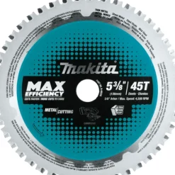 Makita B-69238 5‘3/8& 45T Carbide‘Tipped Max Efficiency Saw Blade, Ferrous Metal‘Thin Gauge - One-stop shop for professional tools and equipment.