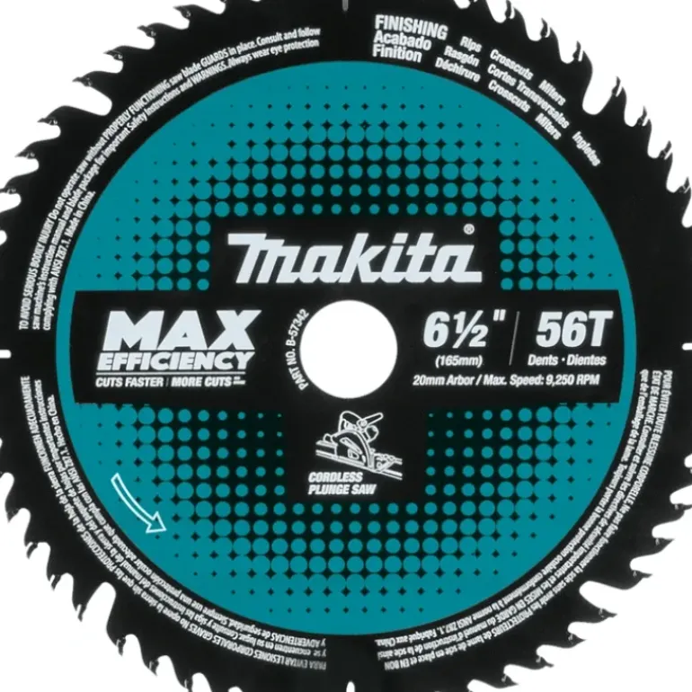 Makita B-57342 6‘1/2& 56T Carbide‘Tipped Max Efficiency Cordless Plunge Saw Blade - One-stop shop for professional tools and equipment.