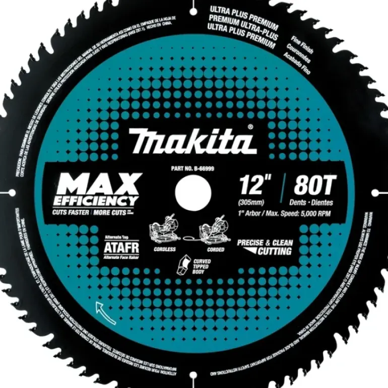 Makita B-69842 6‘1/2& 60T Carbide‘Tipped Max Efficiency Miter Saw Blade - One-stop shop for professional tools and equipment.