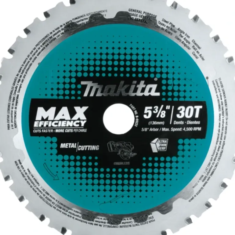 Makita B-69222 5‘3/8& 30T Carbide‘Tipped Max Efficiency Saw Blade, Metal/General Purpose - One-stop shop for professional tools and equipment.
