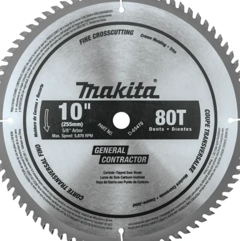 Makita D-65470 10& 80T Micro‘Polished Miter Saw Blade, Fine Crosscutting - One-stop shop for professional tools and equipment.