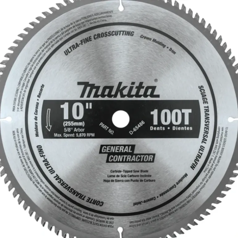 Makita D-65486 10& 100T Polished Miter Saw Blade, Ultra‘Fine Crosscutting - One-stop shop for professional tools and equipment.