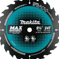 Makita E-01965 9‘1/4& 24T Carbide‘Tipped Max Efficiency Circular Saw Blade, Framing - One-stop shop for professional tools and equipment.