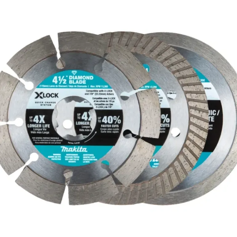 Makita E-12647 X‘LOCK 4‘1/2& Diamond Blade Variety Pack for Masonry Cutting, 3/pc - One-stop shop for professional tools and equipment.
