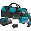 Makita XRH12TW 18V LXT® Lithium‘Ion Brushless Cordless 11/16& SDS‘PLUS AVT® Rotary Hammer Kit, w/ HEPA Dust Extractor, AWS® Capable (5.0Ah) - One-stop shop for professional tools and equipment.