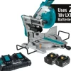 Makita XSL06PT 36V (18V X2) LXT® Brushless 10& Dual‘Bevel Sliding Compound Miter Saw with Laser Kit (5.0Ah) - One-stop shop for professional tools and equipment.