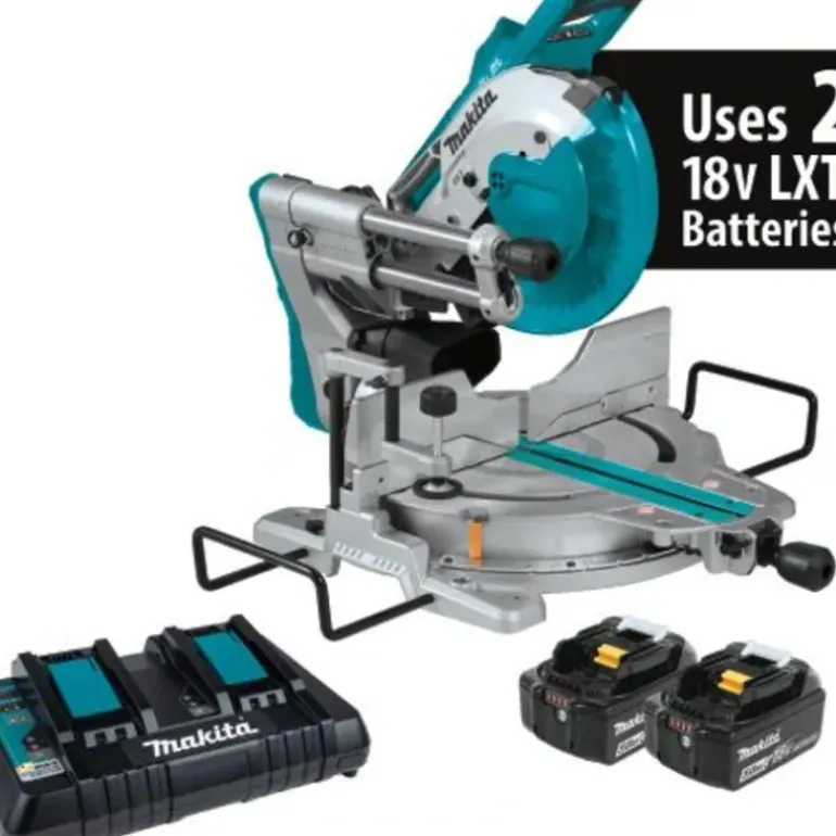 Makita XSL06PT 36V (18V X2) LXT® Brushless 10& Dual‘Bevel Sliding Compound Miter Saw with Laser Kit (5.0Ah) - One-stop shop for professional tools and equipment.