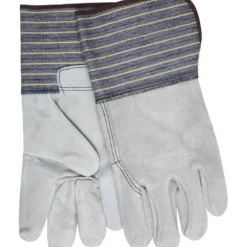 MCR Safety 1418A A Grade Select Shoulder Leather Split Leather Palm Work Gloves 4.5 Inch Plasticized Gauntlet Cuff Full Leather Back (1 DZ) - One-stop shop for professional tools and equipment.