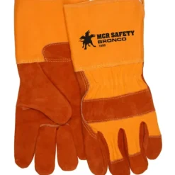 MCR Safety 1690 Bronco® A Select Side Split Leather Leather Palm Work Gloves 4.5 Inch Rubberized Gauntlet Cuff (1 DZ) - One-stop shop for professional tools and equipment.