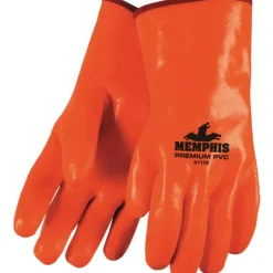 MCR Safety 6712F PVC Coated Insulated Work Gloves Single Dipped Hi-Vis Orange Smooth PVC Texture 12 Inch Length Foam Lined (1 DZ) - One-stop shop for professional tools and equipment.