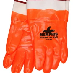 MCR Safety 6710FS PVC Coated Insulated Work Gloves Single Dipped Hi-Vis Orange Smooth PVC Foam Lined Protective Safety Cuff (1 DZ) - One-stop shop for professional tools and equipment.