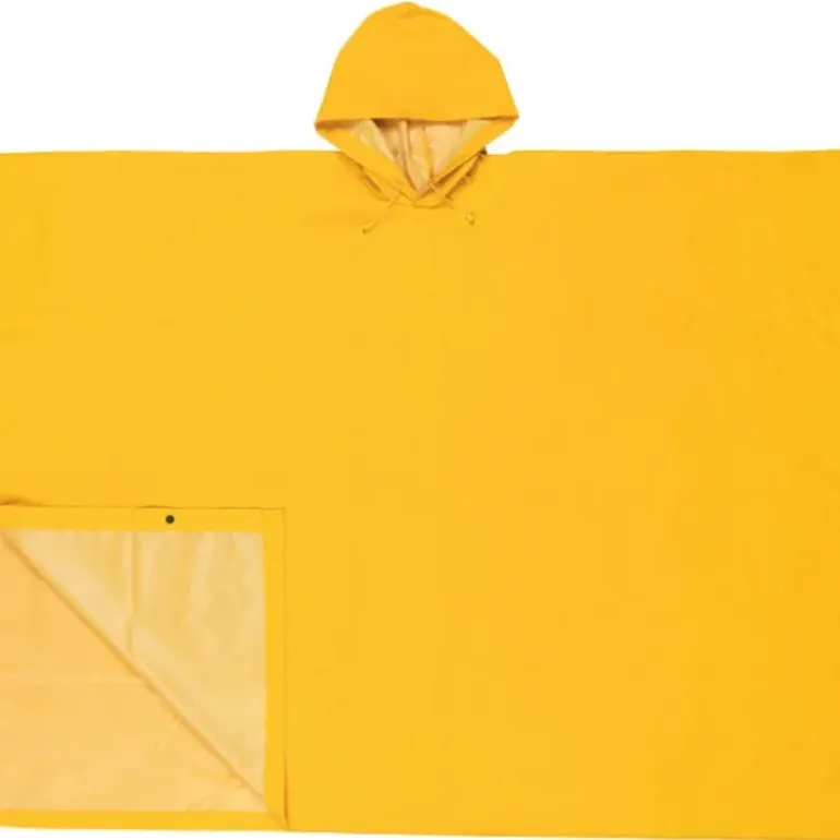 MCR Safety 2000 Schooner 2 Series Rain Poncho .35mm PVC / Polyester Material, One size Attached Hood, Side Snap Closure, Yellow (1 EA) - One-stop shop for professional tools and equipment.
