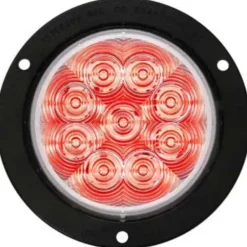 Peterson M818CR-9 Led Stop/Turn/Tail, Round, Amp, Flange-Mount 4″, Multi-Volt, Red, Clear Lens, Bulk Pack - One-stop shop for professional tools and equipment.