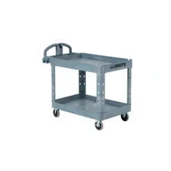 Rubbermaid 2192464 BRUTE HEAVY-DUTY ERGO HANDLE UTILITY CART, LIPPED SHELF, MEDIUM 500 LB. CAPACITY - GRAY - One-stop shop for professional tools and equipment.