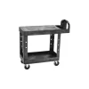 Rubbermaid FG450500BLA HEAVY-DUTY ERGO HANDLE UTILITY CART, FLAT SHELF, SMALL, 500 LB. CAPACITY - BLACK - One-stop shop for professional tools and equipment.