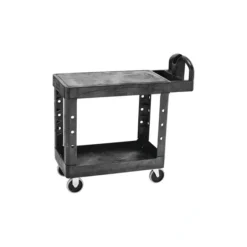 Rubbermaid FG450500BLA HEAVY-DUTY ERGO HANDLE UTILITY CART, FLAT SHELF, SMALL, 500 LB. CAPACITY - BLACK - One-stop shop for professional tools and equipment.