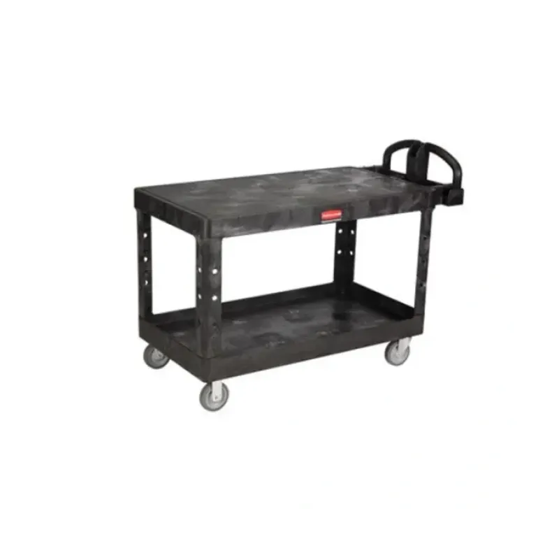 Rubbermaid FG454500BLA HEAVY-DUTY ERGO HANDLE UTILITY CART, FLAT SHELF, LARGE, 750 LB. CAPACITY - BLACK - One-stop shop for professional tools and equipment.