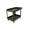 Rubbermaid FG452089BLA HEAVY-DUTY FLAT HANDLE UTILITY CART, LIPPED SHELF, MEDIUM, 500 LB. CAPACITY - BLACK - One-stop shop for professional tools and equipment.