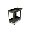 Rubbermaid FG450089BLA HEAVY-DUTY FLAT HANDLE UTILITY CART, LIPPED SHELF, SMALL, 500 LB. CAPACITY - BLACK - One-stop shop for professional tools and equipment.