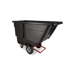 Rubbermaid FG131400BLA ROTOMOLDED TILT TRUCK, UTILITY DUTY, 1 CUBIC YARD, BLACK - One-stop shop for professional tools and equipment.