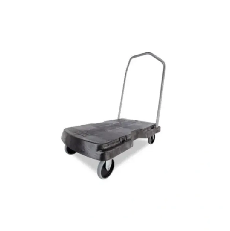 Rubbermaid FG440100BLA TRIPLE TROLLEY WITH USER FRIENDLY HANDLE, STANDARD DUTY WITH 5 IN CASTERS, BLACK - One-stop shop for professional tools and equipment.