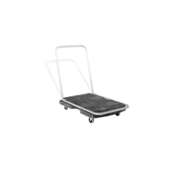 Rubbermaid FG440000BLA TRIPLE TROLLEY WITH STRAIGHT HANDLE, UTILITY DUTY WITH 3 IN CASTERS, BLACK - One-stop shop for professional tools and equipment.