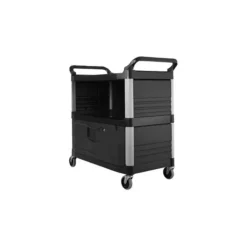 Rubbermaid FG409500BLA XTRA„ EQUIPMENT CART WITH LOCKABLE DOORS AND ENCLOSED SIDES, 300 LB. CAPACITY, BLACK - One-stop shop for professional tools and equipment.