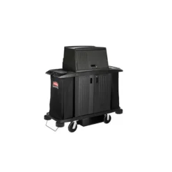 Rubbermaid FG9T1900BLA EXECUTIVE FULL SIZE HOUSEKEEPING CART WITH HOOD AND DOORS TRADITIONAL, BLACK - One-stop shop for professional tools and equipment.