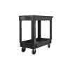 Rubbermaid FG9T6600BLA HEAVY-DUTY FLAT HANDLE UTILITY CART, LIPPED SHELF, SMALL, 500 LB. CAPACITY - BLACK (PALLET PACK) - One-stop shop for professional tools and equipment.