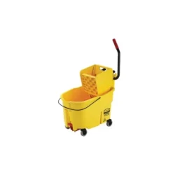 Rubbermaid FG618688YEL WAVEBRAKE® 44 QT SIDE PRESS BUCKET AND WRINGER, DRAIN, YELLOW - One-stop shop for professional tools and equipment.